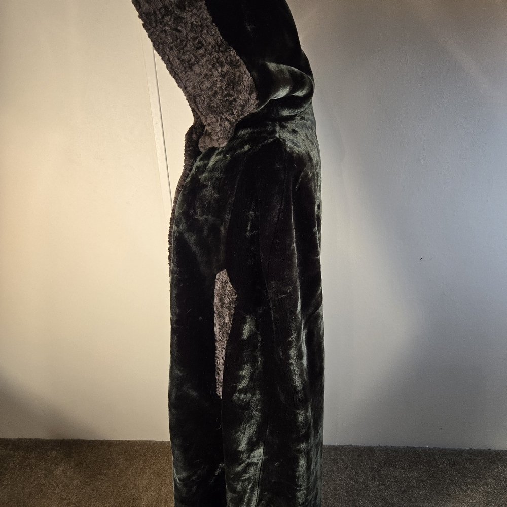 Faux Fur Hooded Cape Borgazia Sportowne Velvet Union Made - Picture 8 of 14